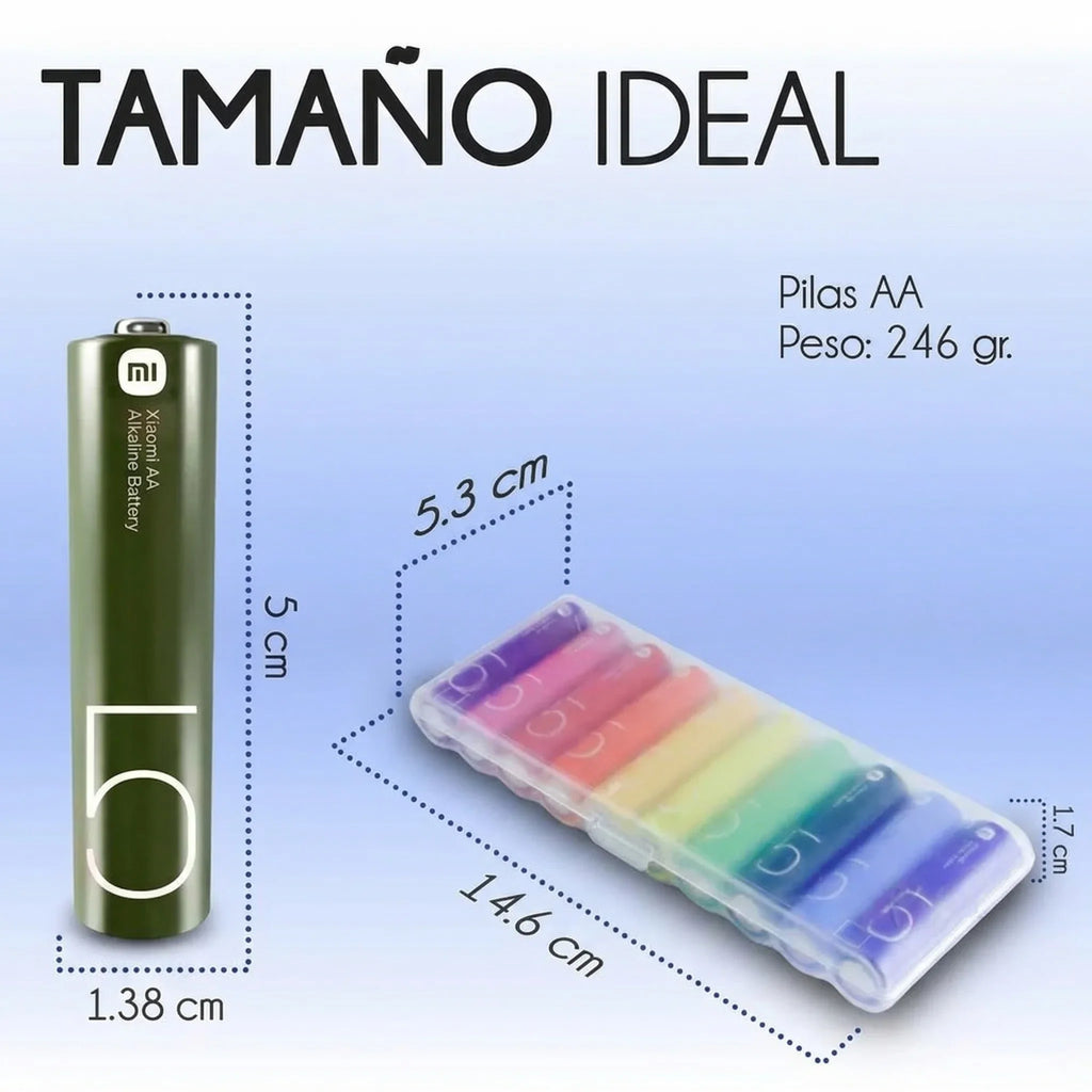 Pilas Alcalinas Xiaomi AA LR6 1.5V Pack x10 Larga Duración y Alto Rendimiento s2051