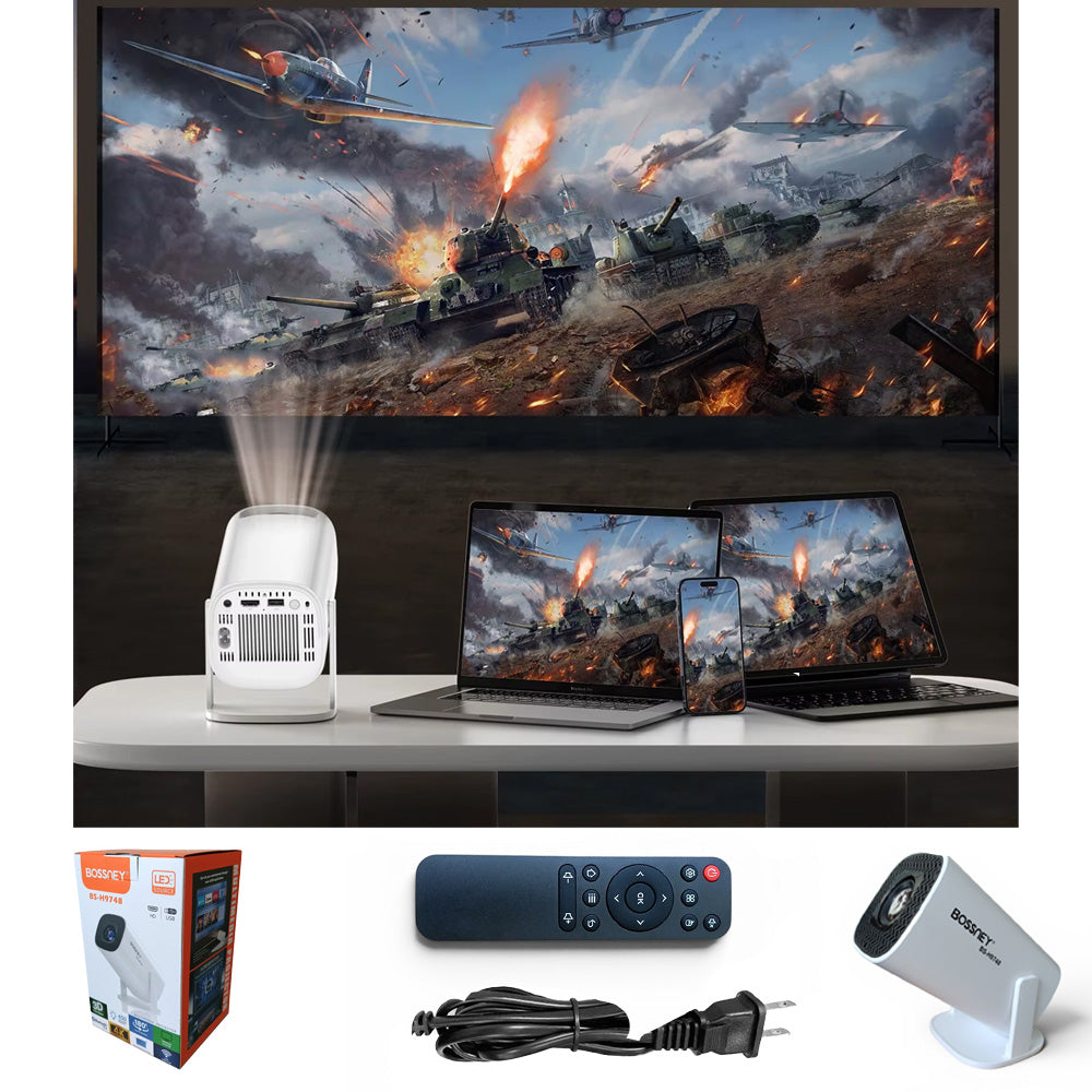 Proyector WiFi 5G 4K 1080P Full HD Bluetooth 5.0 Android 11 BOSSNEY BS-H9748 S2120