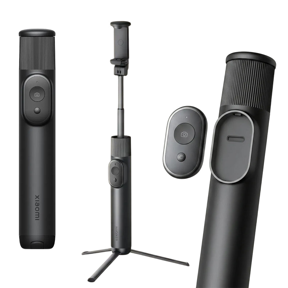 Selfie Stick Trípode Mini Xiaomi Control Remoto Bluetooth Soporte Giratorio 360° Aluminio Negro S2236
