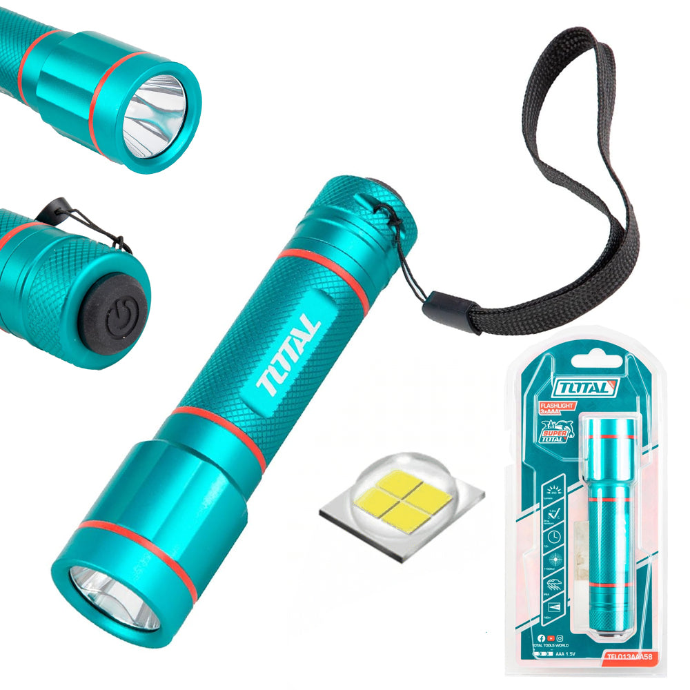 Linterna de Mano Táctica TOTAL 450 Lúmenes LED 160m Aleación de Aluminio IPX4 Industrial TFL013AAA58 S2307