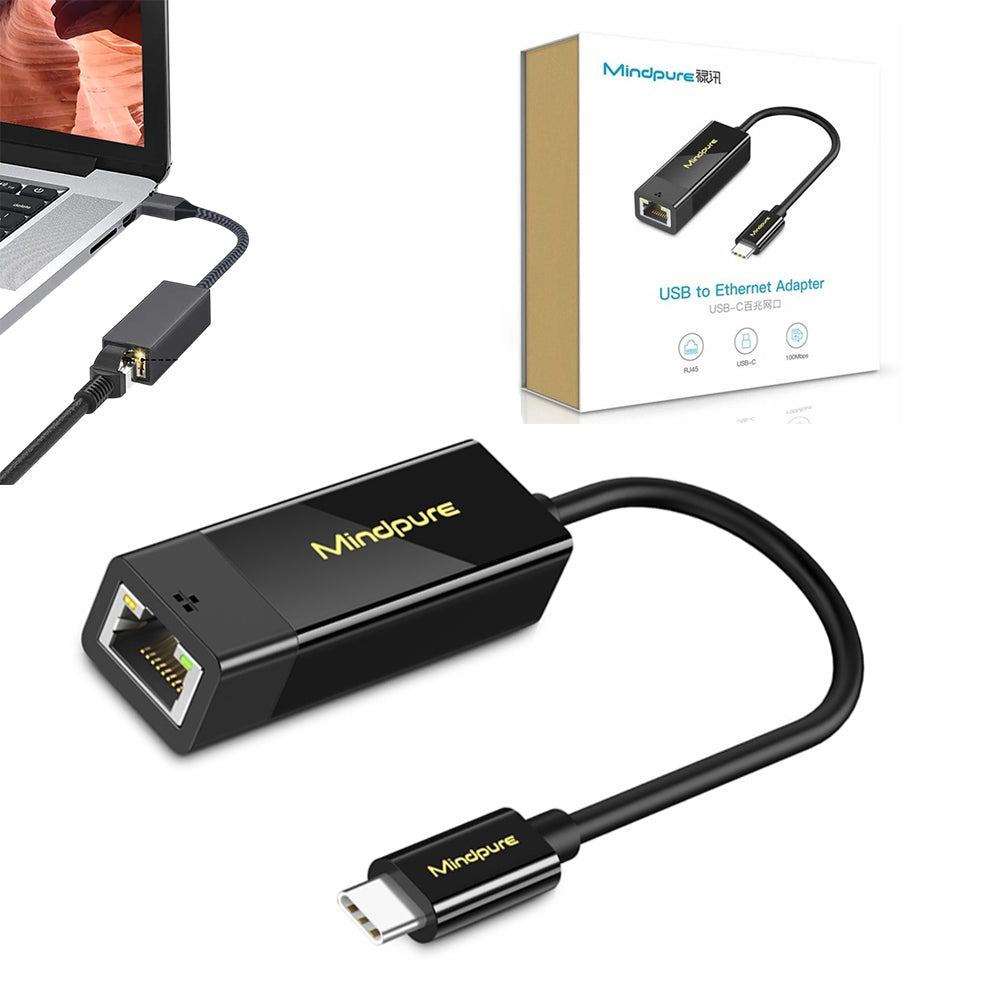 Adaptador de Red Ethernet RJ45 a USB Tipo-C 100Mbps Mindpure s2070