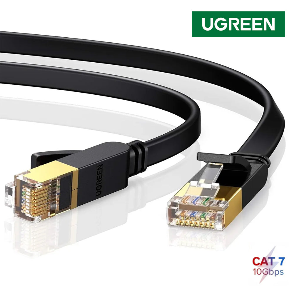 Cable de Red Ethernet Cat 7 RJ45 Plano Blindado Ugreen de 1 Metro Negro 11260 S2167