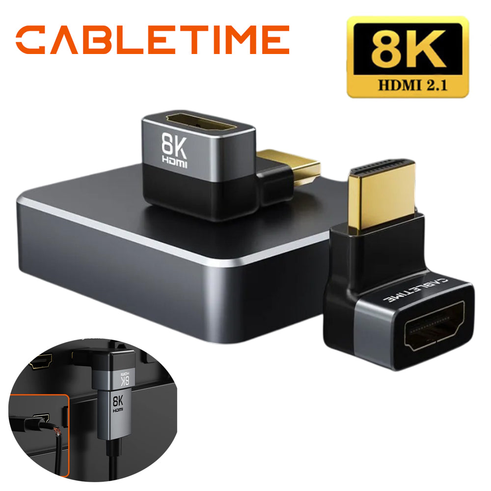 Adaptador HDMI 2.1 Macho a Hembra de 270 Grados 8K Ultra HD Codo CABLETIME S2169