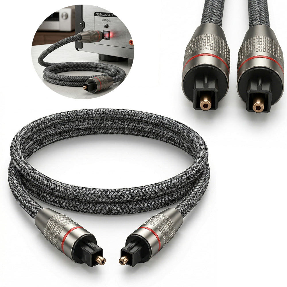 Cable de Audio Óptico Digital Toslink Premium Trenzado 2 Metros s2087