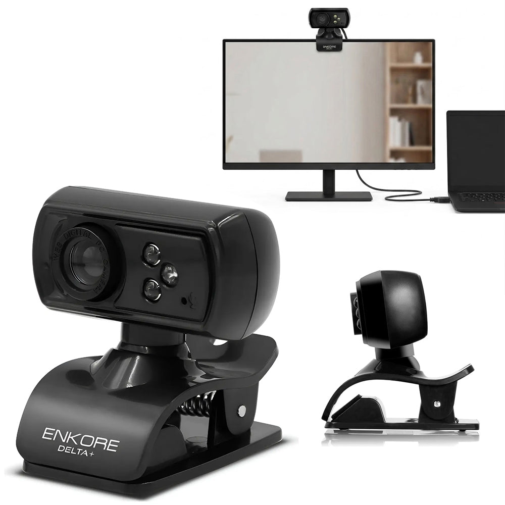 Cámara Web Full HD 1080p Enkore Delta+ ENC WC103 3 LEDs Micrófono Clip USB Plug & Play s2249