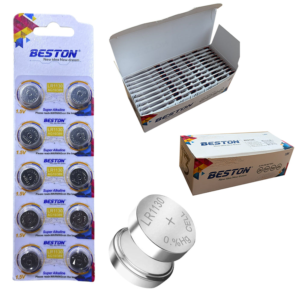 Caja x 20 Blísters x 10 baterias LR44 BESTON AG13 / 357 1.5V pilas boton s2056