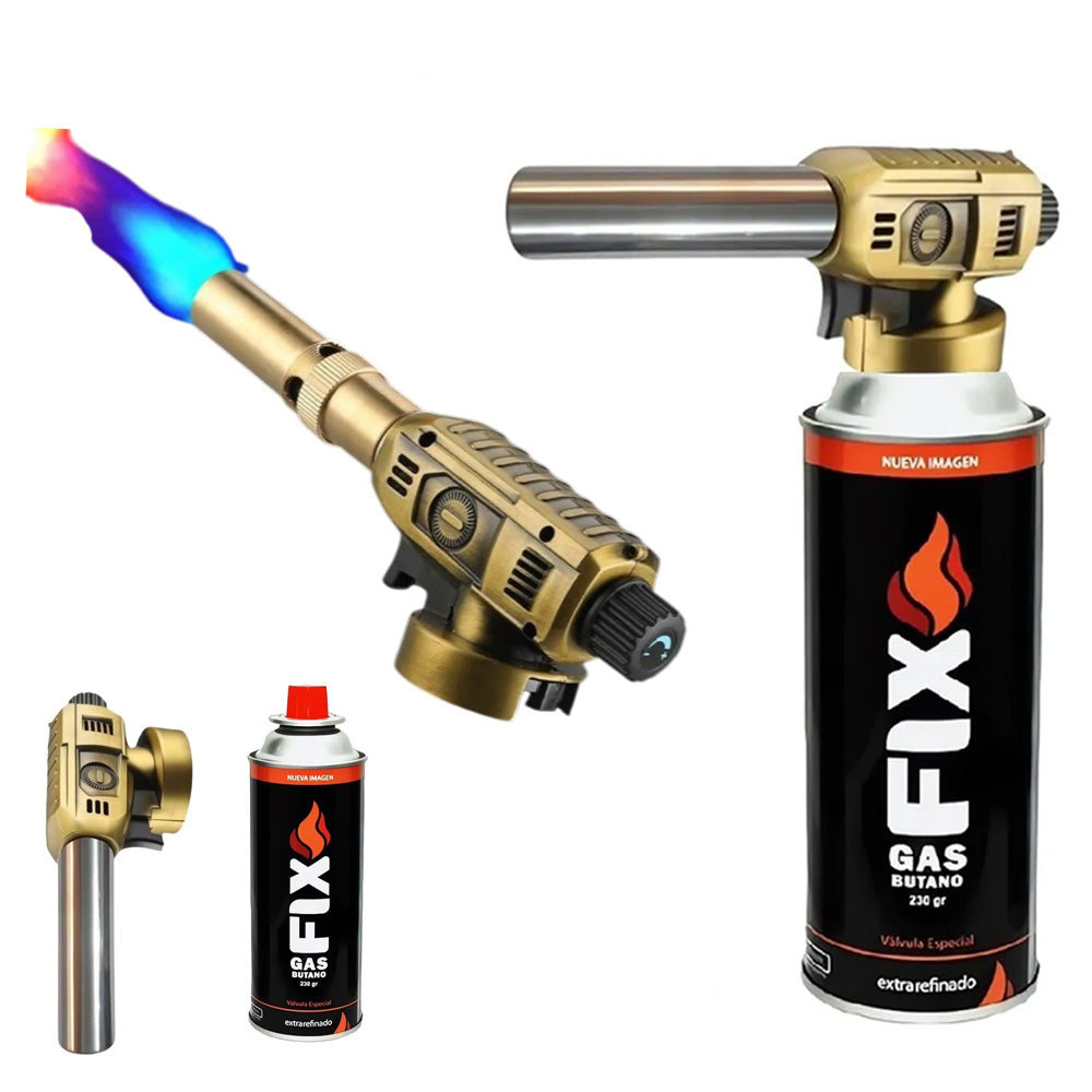 Kit Mini Soplete Flameador Profesional Cocina adaptable para Gas butano + gas s2046