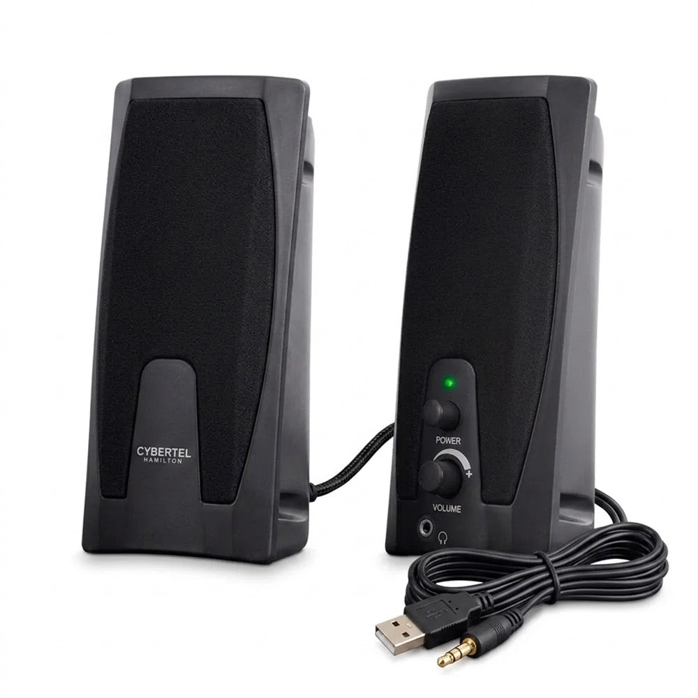 Parlantes de Escritorio Cybertel Hamilton CYB S203 Sistema de Audio 2.0 Bocinas 2.25" Alimentación USB Jack 3.5mm s2247