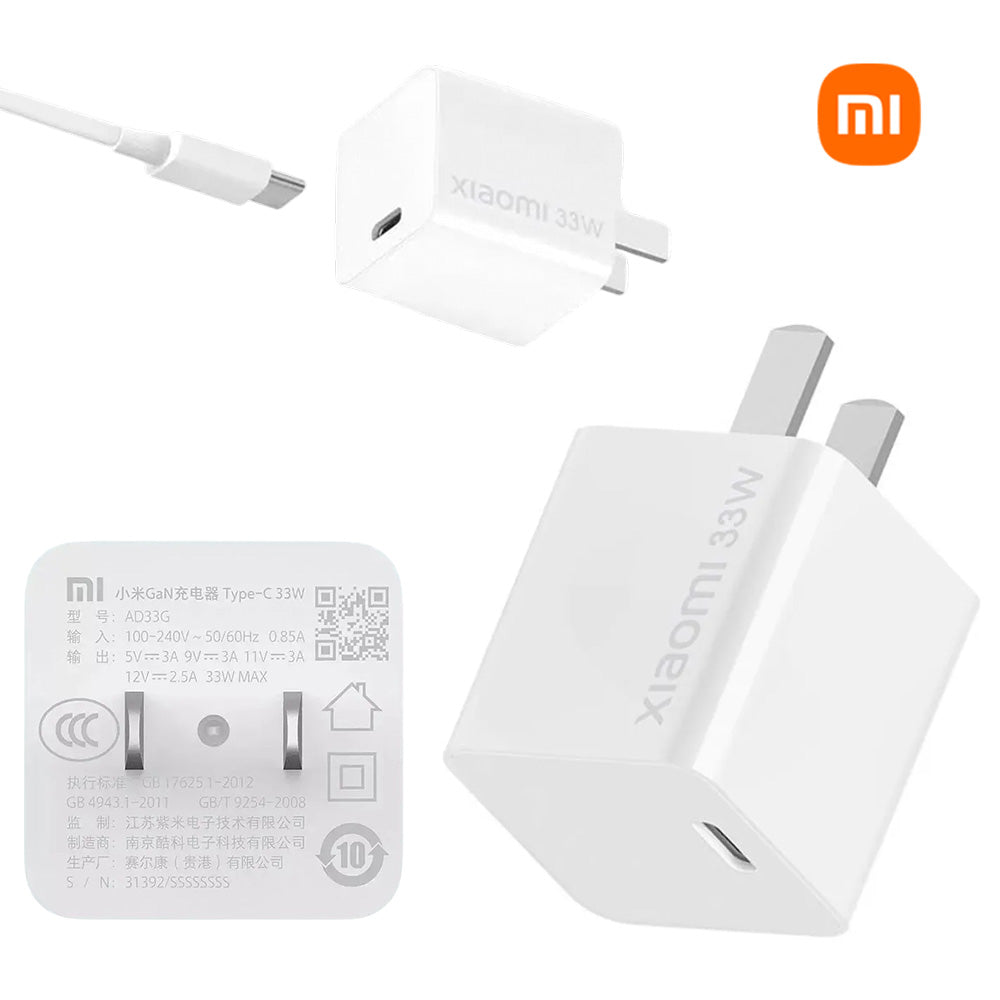 Cargador de Pared Xiaomi 33W GaN USB Tipo-C con Cable Incluido S2113
