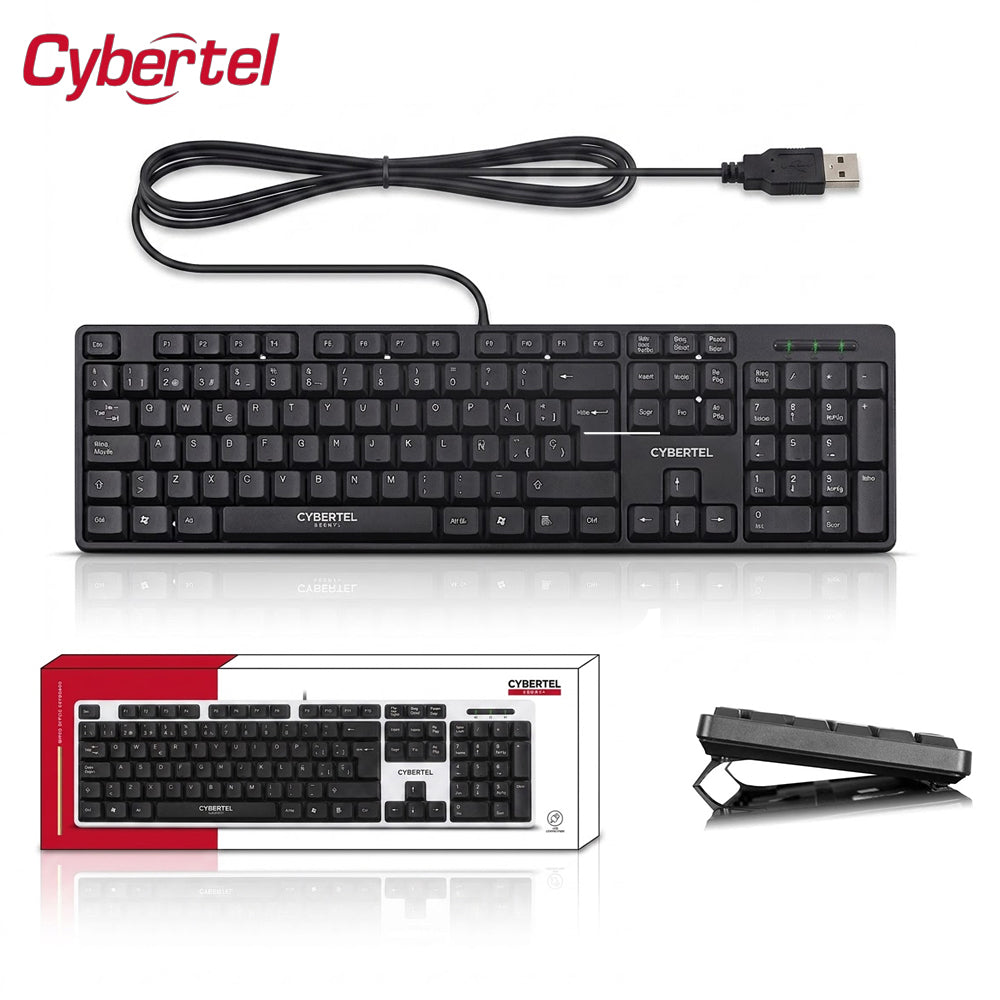 Teclado Multimedia USB Cybertel Ebony+ Negro Waterproof UV Teclas Semi Curvas CYB K105+ s2241