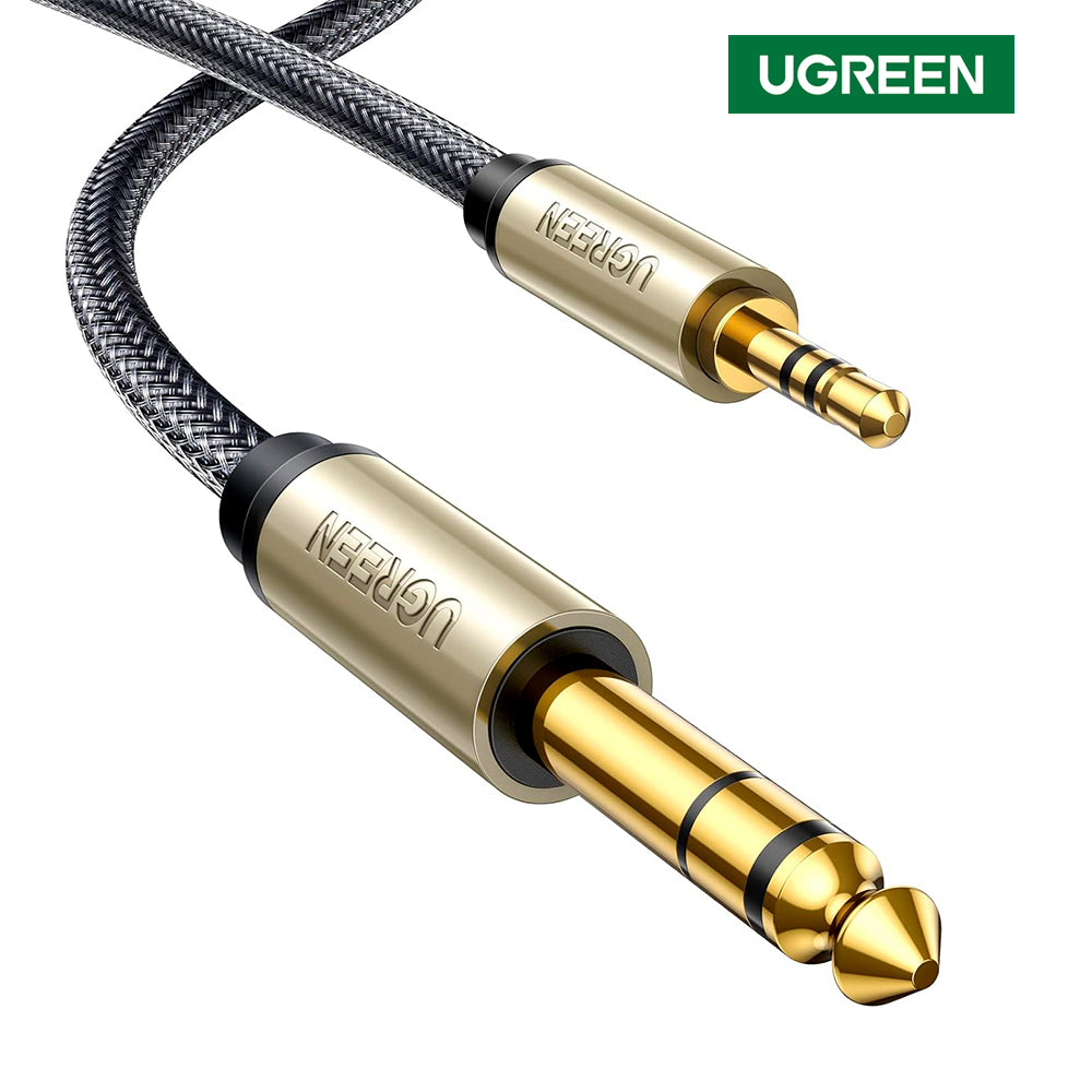 Cable de Audio UGREEN 3.5mm a 6.35mm 1/4 TRS 5 metros Nylon Trenzado Aleación Zinc Bañado 10630 S2341