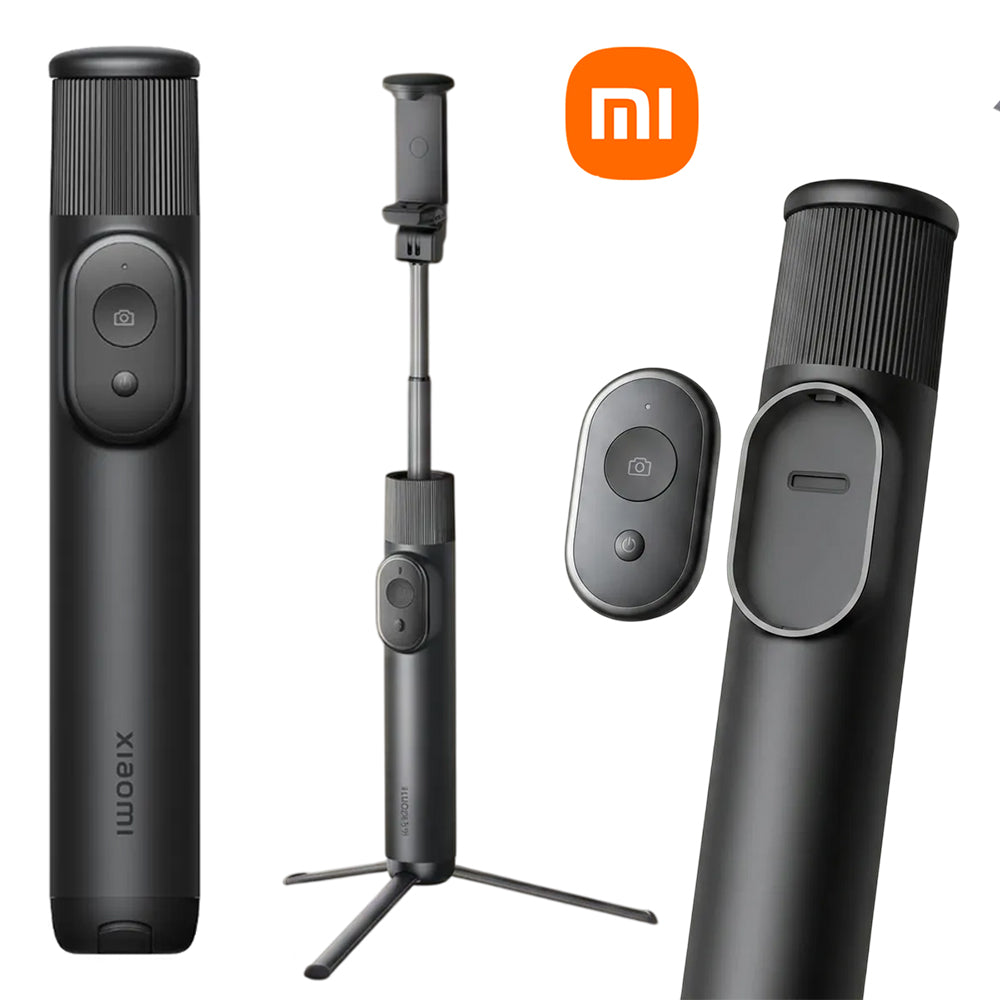 Selfie Stick Trípode Mini Xiaomi Control Remoto Bluetooth Soporte Giratorio 360° Aluminio Negro S2236