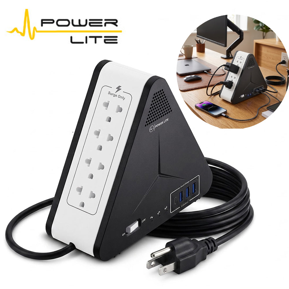 Estabilizador Regulador de Voltaje Power Lite Simetric PLI-1111U 1100VA 500W 8 Tomas 4 Puertos USB Type-C s2248