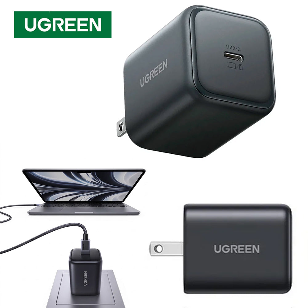 Cargador de Pared UGREEN X524 45W GaN USB-C Power Delivery Carga Rápida Laptop Smartphone Negro 65050B S2297