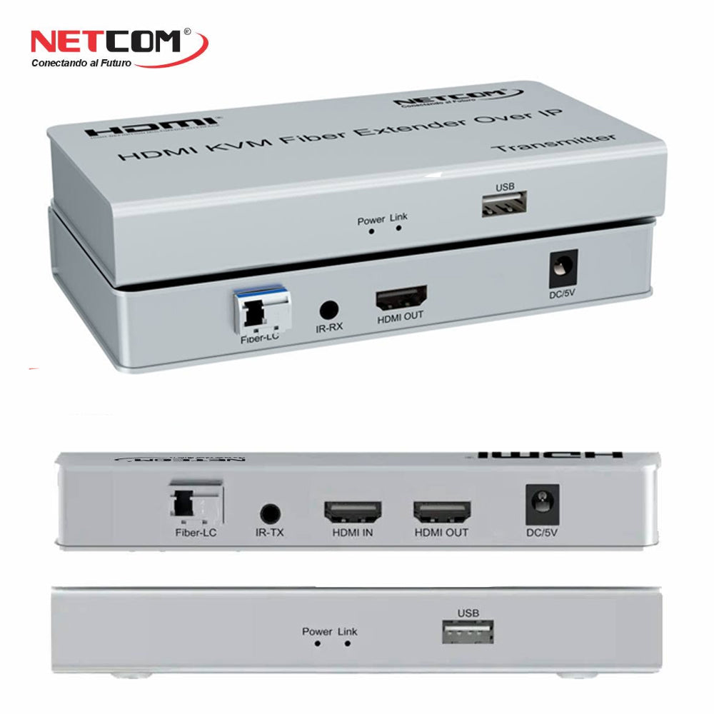 Extensor HDMI por Fibra Óptica NETCOM 20Km Full HD 1080p KVM USB IR Loop Out LC Monomode Over IP S1577