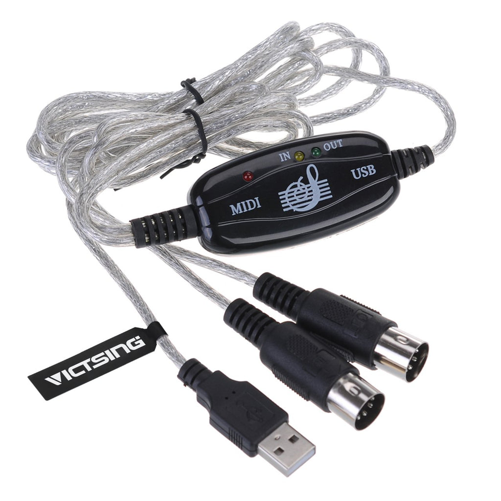 Cable Convertidor USB a MIDI Conecta Teclado Organo a PC 1.8 metros S0305