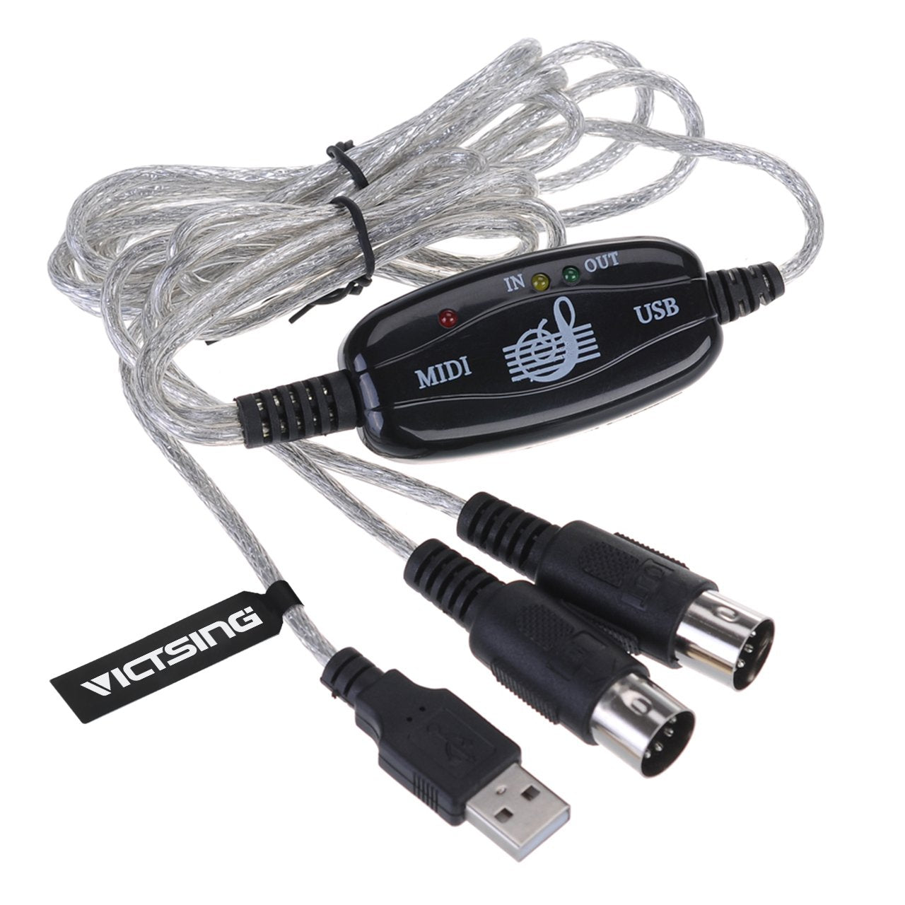 Cable Convertidor USB a MIDI Conecta Teclado Organo a PC 1.8 metros S0305