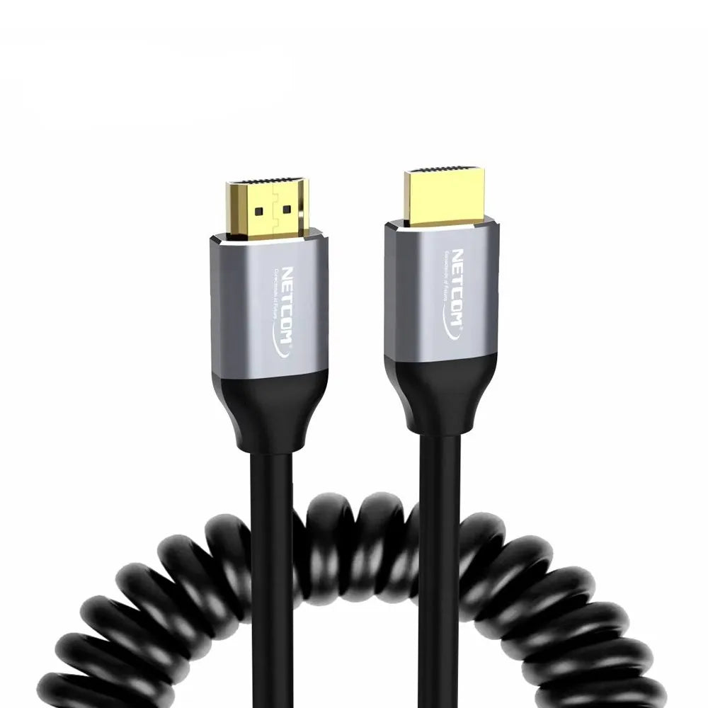 Cable Hdmi a Hdmi 1.5 Metros Espiralado NETCOM 2.0 4K 60 Hz eARC S1988