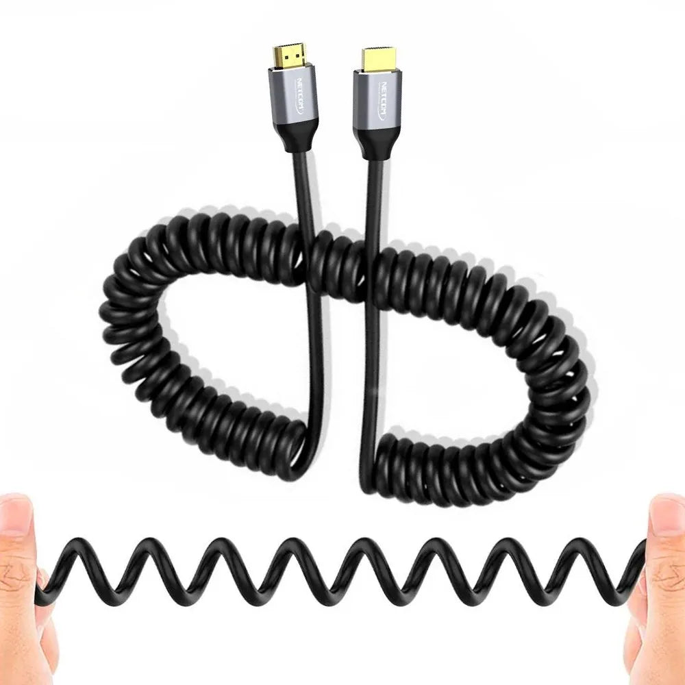 Cable Hdmi a Hdmi 1.5 Metros Espiralado NETCOM 2.0 4K 60 Hz eARC S1988