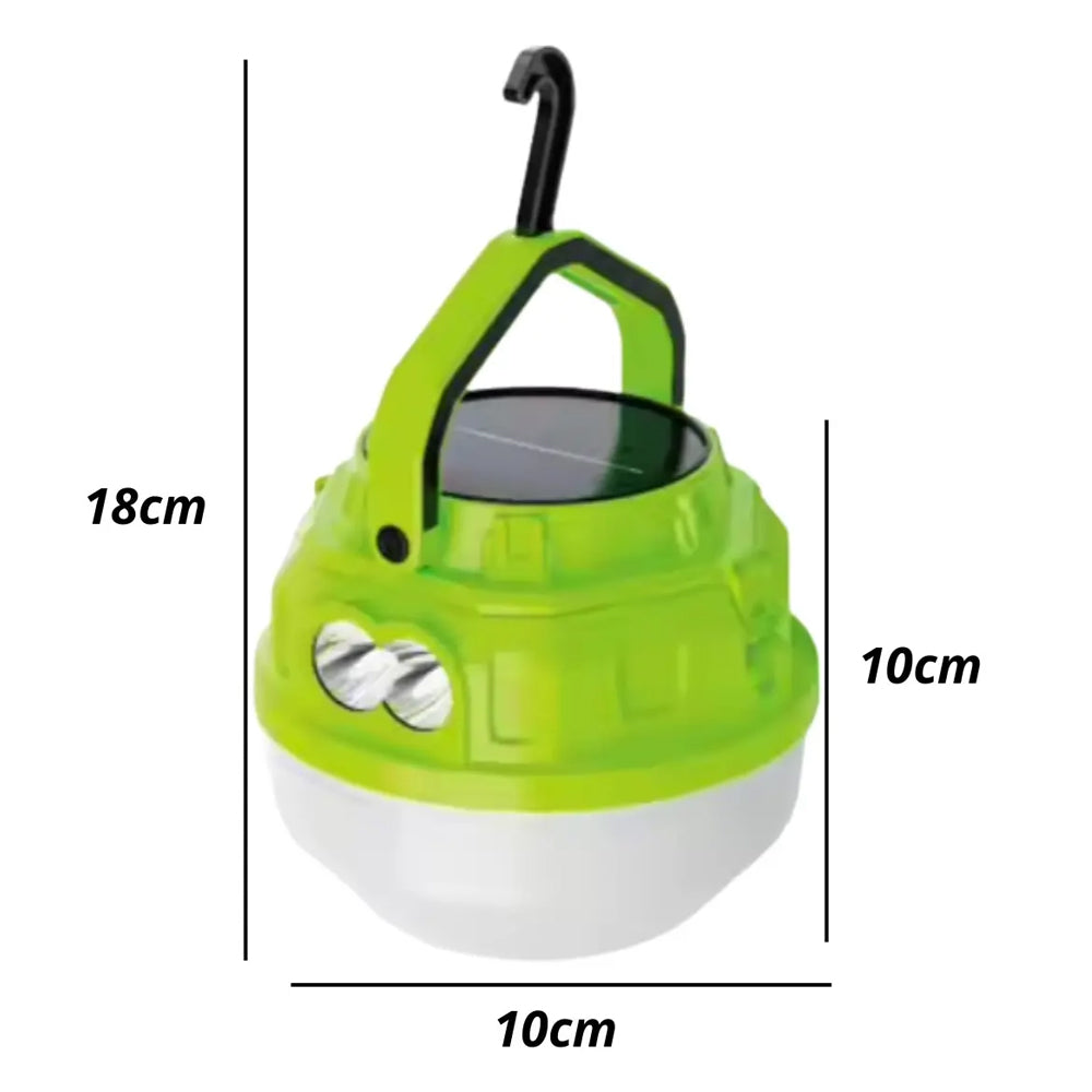 Foco Linterna LED Recargable Solar y USB 100W para Camping y Emergencias Verde S1815