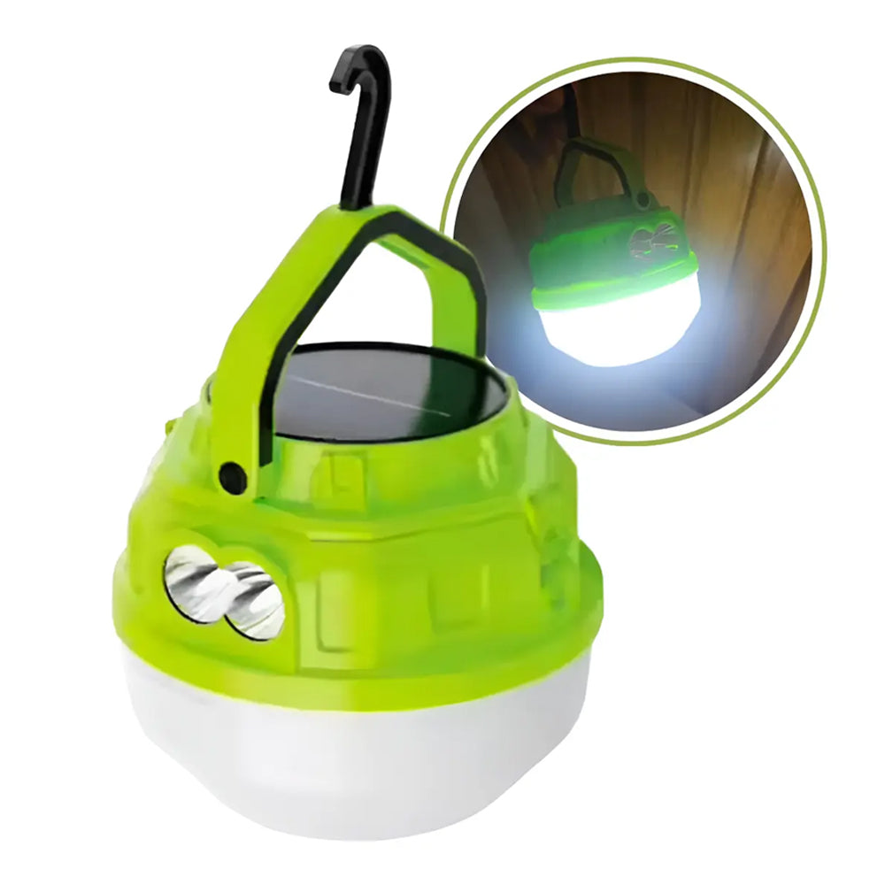 Foco Linterna LED Recargable Solar y USB 100W para Camping y Emergencias Verde S1815