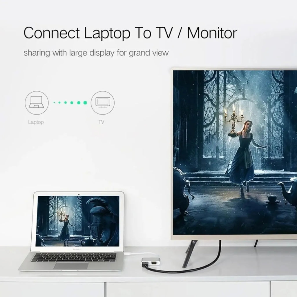 Adaptador UGREEN Mini DisplayPort a HDMI + VGA 4K Conversor de Video 2 en 1 s2054