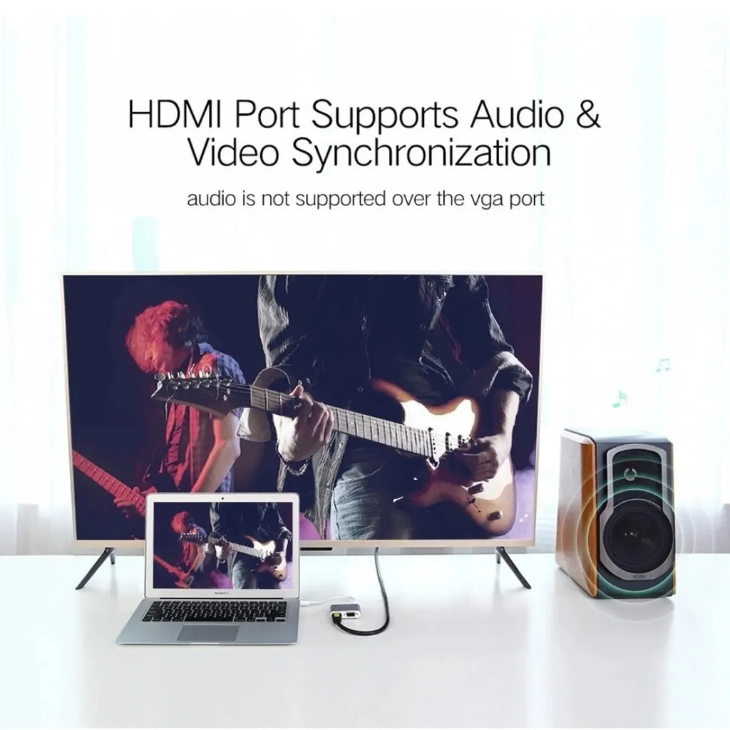 Adaptador UGREEN Mini DisplayPort a HDMI + VGA 4K Conversor de Video 2 en 1 s2054